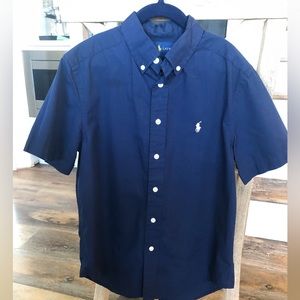 Ralph Lauren Navy blue button down dress shirt. Size 10-12